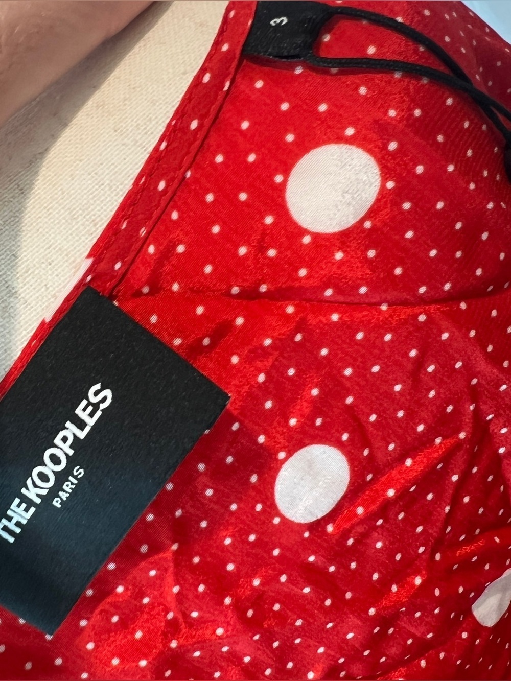 The Kooples Red and White Polka Dot Long Sleeve Blouse. Size 8 (French 3). NWT - Picture 9 of 11